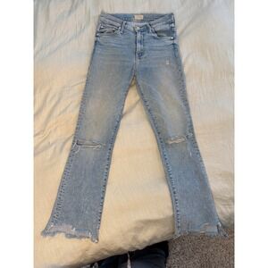 Mother Insider Crop Step Chew Jeans Drinking By‎ The Pool Size 24